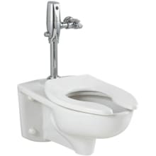 Afwall 1.1 GPF Elongated One-Piece Toilet With Top Spud and Selectronic Flushometer - Less Seat