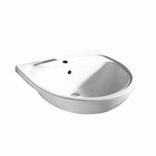 Mezzo Drop In Bathroom Sink with Single Faucet Hole, 19" Length and Overflow