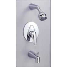 Ceramix Tub and Shower Trim Package with Single Function Shower Head and Diverter Tub Spout