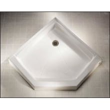 Neo Angle 42" X 42" Reinforced Acrylic Shower Pan - Triple Threshold - with Rear Drain