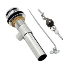Complete metal drain and stopper kit. Includes pivot rod, flange and stopper, tail piece and seal. For an overflow sink