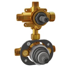 Flash Shower Rough In Valve with Pressure Balance Valve Cartridge and 3-Way Integrated Diverter - Shared Functions