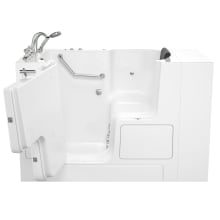 Gelcoat Premium 52" Walk-In Whirlpool Bathtub with Left-Hand Drain, Quick Drain System, and Overflow - Tub Faucet and Handshower Included