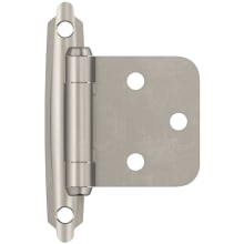 Functional Hardware 3/8 Inch Inset Surface Mount Cabinet Door Hinge with 105 Degree Opening Angle and Self Close Function - Pack of 10
