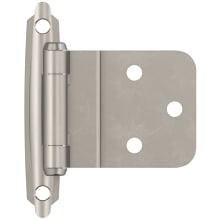 Functional Hardware Variable Overlay Surface Mount Cabinet Door Hinge with 105 Degree Opening Angle and Self Close Function - Pack of 10