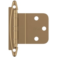 Functional Hardware 3/8 Inch Inset Surface Mount Cabinet Door Hinge with 105 Degree Opening Angle - Pair