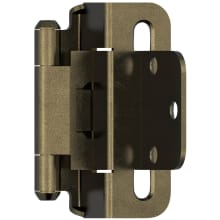 Functional Hardware 3/8 Inch Inset Wrap Cabinet Door Hinge with 105 Degree Opening Angle and Self Close Function - Pair