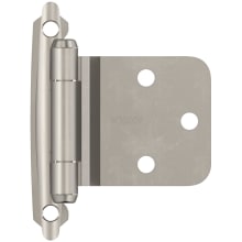 Functional Hardware Variable Overlay Surface Mount Cabinet Door Hinge with 105 Degree Opening Angle and Self Close Function - Pair