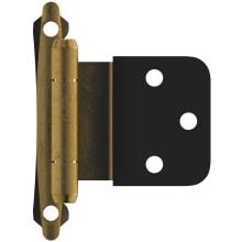 Functional Hardware 3/8 Inch Inset Surface Mount Cabinet Door Hinge with 105 Degree Opening Angle and Self Close Function - Pair