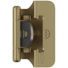 Functional Hardware 1/4 Inch Overlay Surface Mount Cabinet Door Hinge with 105 Degree Opening Angle and Self Close Function - Pair