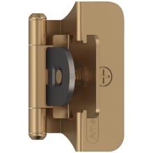 Functional Hardware 1/4 Inch Overlay Surface Mount Cabinet Door Hinge with 105 Degree Opening Angle and Self Close Function - Pair