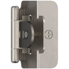Functional Hardware 1/2 Inch Overlay Surface Mount Cabinet Door Hinge with 105 Degree Opening Angle and Self Close Function - Pair