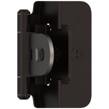 Functional Hardware 1/2 Inch Overlay Surface Mount Cabinet Door Hinge with 105 Degree Opening Angle and Self Close Function - Pair