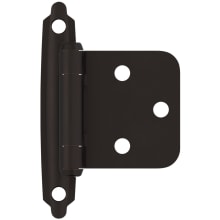 Functional Hardware Variable Overlay Surface Mount Cabinet Door Hinge with 105 Degree Opening Angle and Self Close Function - Pack of 10