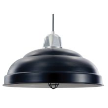 Retropolitan 22" Wide Single Light Large Pendant with Black Hanging Cord and Urban Bistro Shade and Glass Guard