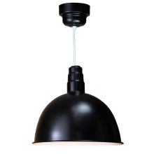 Easy Order RLM 18" Wide Single Light LED Pendant with White Hanging Cord and Deep Bowl Shade and Ballast Canopy