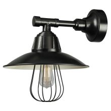 Retropolitan 1 Light Euro Barn Outdoor Wall Sconce - 14" Diameter - Spun Aluminum Material with Lamp Guard