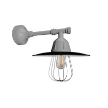 Retropolitan Euro Barn Slim 1 Light Outdoor Wall Sconce with 12" Extension Straight Arm