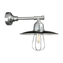 Retropolitan Single Light 8" Tall Outdoor Wall Sconce with Wire Glass Guard and Euro Barn Slim Shade