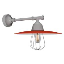 Retropolitan Euro Barn Slim 1 Light Outdoor Wall Sconce with 16" Extension Straight Arm
