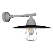 Retropolitan Euro Barn Slim 1 Light Outdoor Wall Sconce with 16" Extension Straight Arm