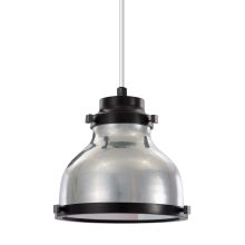 Madison 9" Wide Single Light Pendant with White Hanging Cord and Madison Shade and Clear Lens