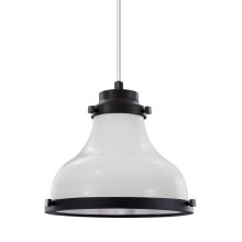 Madison 11" Wide Single Light Pendant with White Hanging Cord and Madison Shade and Clear Lens