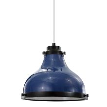 Madison 13" Wide Single Light Pendant with White Hanging Cord and Madison Shade with Clear Lens