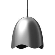 M + D Single Light 12" Wide LED Pendant with Wavy Edge Shade