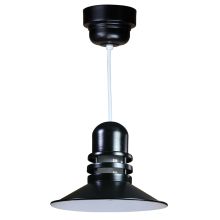 Easy Order RLM 16" Wide Single Light LED Pendant with White Hanging Cord and Orbitor Shade and Ballast Canopy