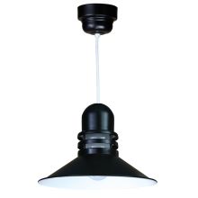 Easy Order RLM 18" Wide Single Light LED Pendant with White Hanging Cord and Orbitor Shade and Ballast Canopy