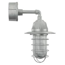 Easy Order RLM Single Light 16" Tall LED Outdoor Wall Sconce with Wire Glass Guard and Shade Ring and Ballast Canopy