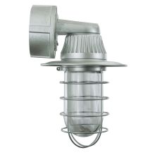 Easy Order RLM Single Light 13" Tall LED Outdoor Wall Sconce with Wire Glass Guard and Shade Ring and Ballast Canopy