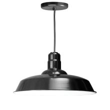 Easy Order RLM 20" Wide Single Light Large Pendant with Black Hanging Cord and Warehouse Reflector Barn Style Shade