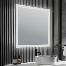 Neptune 32" x 39" Rectangular Frameless LED Bathroom Mirror with Defogger in Silver