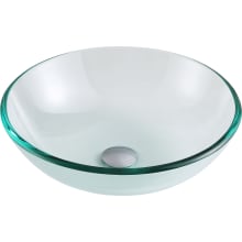 Mythic 16-1/2" Circular Glass Vessel Bathroom Sink