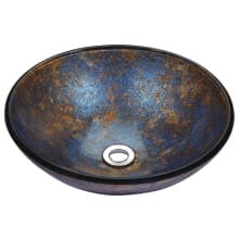 Stellar 16-1/2" Circular Glass Vessel Bathroom Sink with Overflow