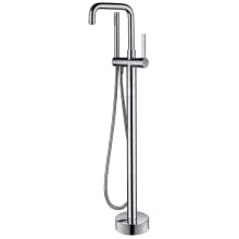 Moray Floor Mounted Claw Foot Tub Filler with Built-In Diverter - Includes Hand Shower