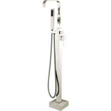 Yosemite Floor Mounted Tub Filler Trim with Metal Lever Handles - Includes Personal Hand Shower