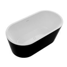 Chand 67" Free Standing Acrylic Soaking Tub with Center Drain, Drain Assembly, and Overflow