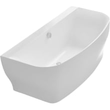 Bank 65" Soaking Bathtub for Freestanding Installations with Center Drain