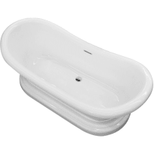 Ruby 71" Soaking Bathtub for Freestanding Installations with Center Drain