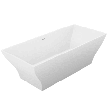 Kayenge 71" Free Standing Stone Composite Soaking Tub with Center Drain, and Drain Assembly