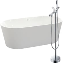 Chand 68" Free Standing Acrylic Bathroom Combination Tub with Tub Filler