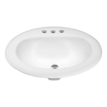 Cadenza 20-1/2" Oval Vitreous China Drop In Bathroom Sink with Overflow and 3 Faucet Holes at 4" Centers