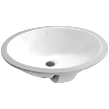 Lanmia 19-1/2" Oval Vitreous China Undermount Bathroom Sink with Overflow