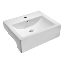Vitruvius 20-1/2" Rectangular Vitreous China Vessel Bathroom Sink with Overflow and 1 Faucet Hole