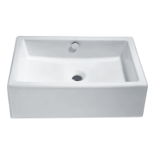 Deux 20-1/4" Rectangular Vitreous China Vessel Bathroom Sink with Overflow
