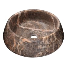 Vestal Crown 16-1/2" Round Natural Stone Vessel Bathroom Sink