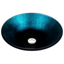 Stellar 17-11/16" Circular Glass Vessel Bathroom Sink with Pop Up Drain Assembly